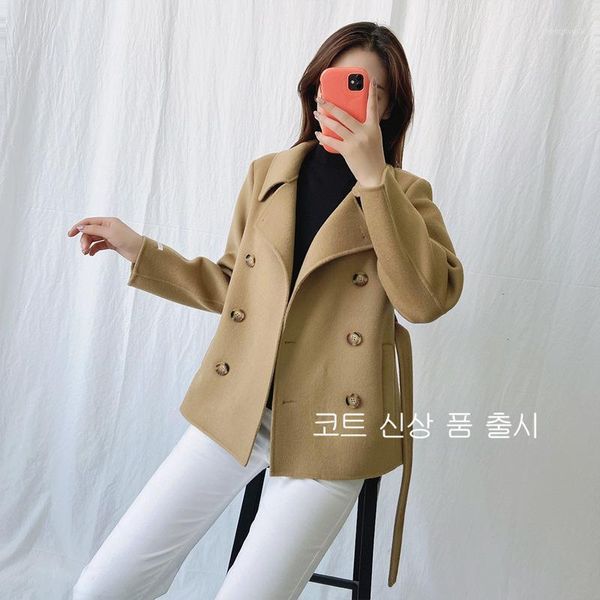 autumn and winter 2021 double faced tweed korean short pure color wool coat simple loose for women women's & blends, Black
autumn and winter 2021 double faced tweed korean short pure color wool coat simple loose for women women's & blends, Black