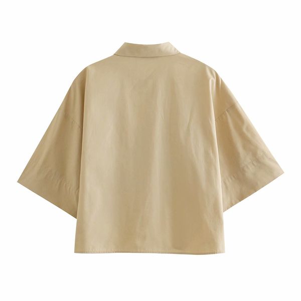 t shirt women fashion with pockets short sleeve lapel poplin t-shirt vintage single-breasted loose chic female, White
t shirt women fashion with pockets short sleeve lapel poplin t-shirt vintage single-breasted loose chic female, White