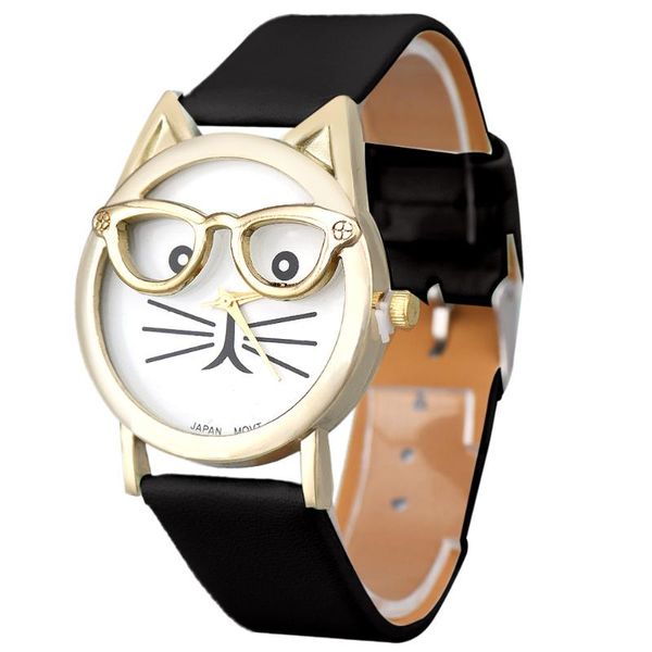 wristwatches relojes cute cat glasses watch women's leopard leather analog quartz wrist women mens sports clocks relogio wholesale, Slivery;brown
wristwatches relojes cute cat glasses watch women's leopard leather analog quartz wrist women mens sports clocks relogio wholesale, Slivery;brown