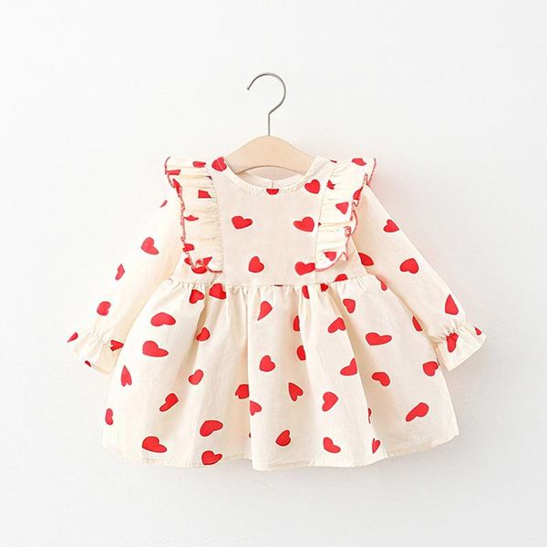 girl's dresses toddler girl long sleeve ruffle heart print cute baby fall winter clothes 2 3 year old drop, Red;yellow
girl's dresses toddler girl long sleeve ruffle heart print cute baby fall winter clothes 2 3 year old drop, Red;yellow