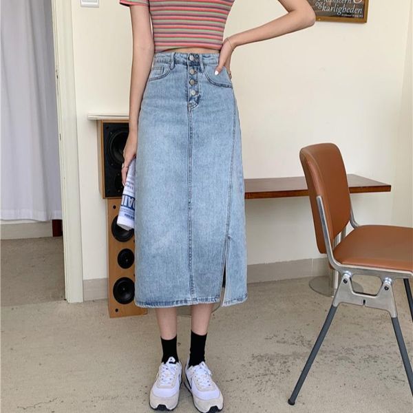 spring and summer 2021 a-line skirt, high waist, thin package, hip design sense, split denim skirt skirts, Black
spring and summer 2021 a-line skirt, high waist, thin package, hip design sense, split denim skirt skirts, Black