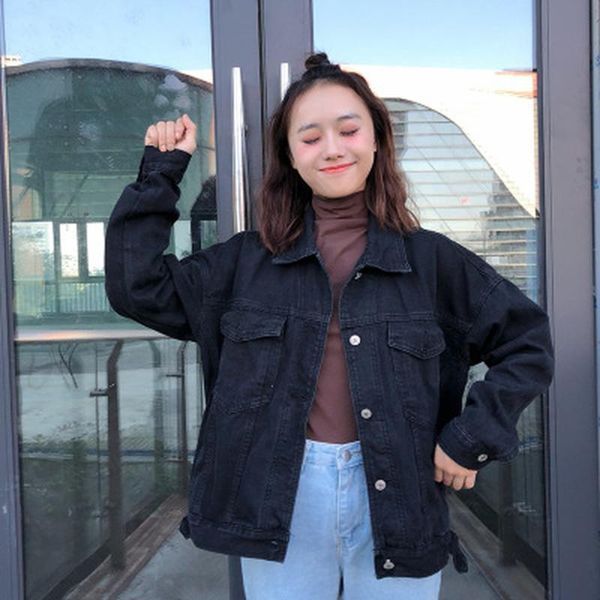 woman jacket women black denim winter jeans coat casual harajuku streetwear female vintage jean button women's jackets, Black;brown
woman jacket women black denim winter jeans coat casual harajuku streetwear female vintage jean button women's jackets, Black;brown