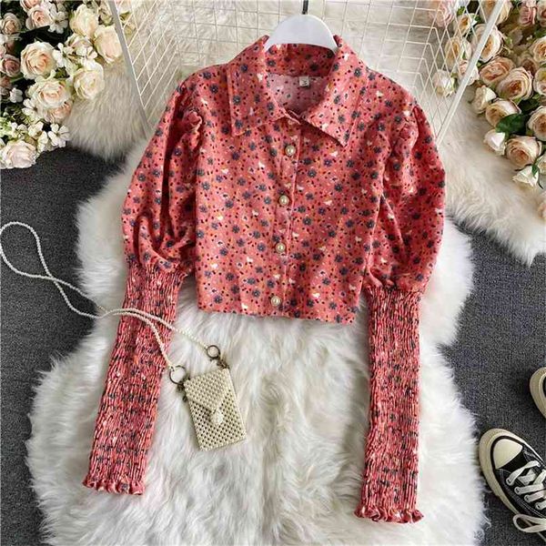 spring autumn korean temperament retro shirt women puff sleeve floral single-breasted corduroy fashion short uk531 210506, White
spring autumn korean temperament retro shirt women puff sleeve floral single-breasted corduroy fashion short uk531 210506, White