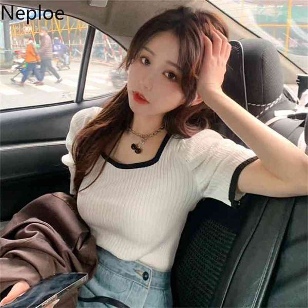 neploe knit cropped sweater fashion square collar short sleeve shirts woman shirts korean summer clothe 210623, White
neploe knit cropped sweater fashion square collar short sleeve shirts woman shirts korean summer clothe 210623, White