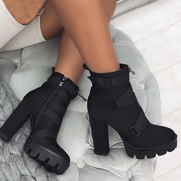 big size 42 high heels skidproof platform autumn winter shoes women party ankle boots female, Black
big size 42 high heels skidproof platform autumn winter shoes women party ankle boots female, Black
