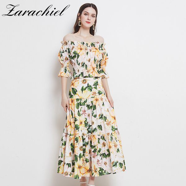 summer camellia flower print outfits women off the shoulder ruffles elastic crop + maxi skirts two pieces sets 210416, White
summer camellia flower print outfits women off the shoulder ruffles elastic crop + maxi skirts two pieces sets 210416, White