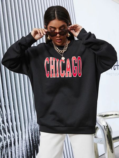 autumn and winter new round neck loose letter printing temperament trend fashion women's sweater, Black
autumn and winter new round neck loose letter printing temperament trend fashion women's sweater, Black