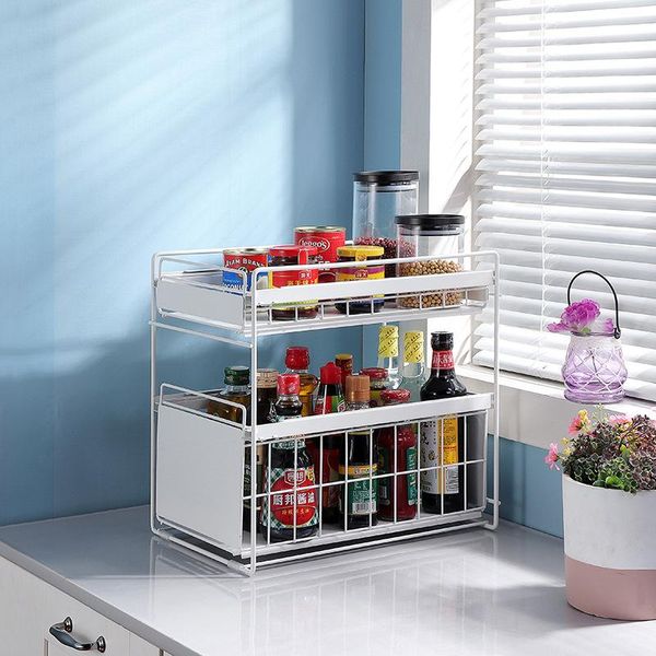 black/white iron kitchen organizer storage shelf rack 2 layer spice holders & organization
black/white iron kitchen organizer storage shelf rack 2 layer spice holders & organization