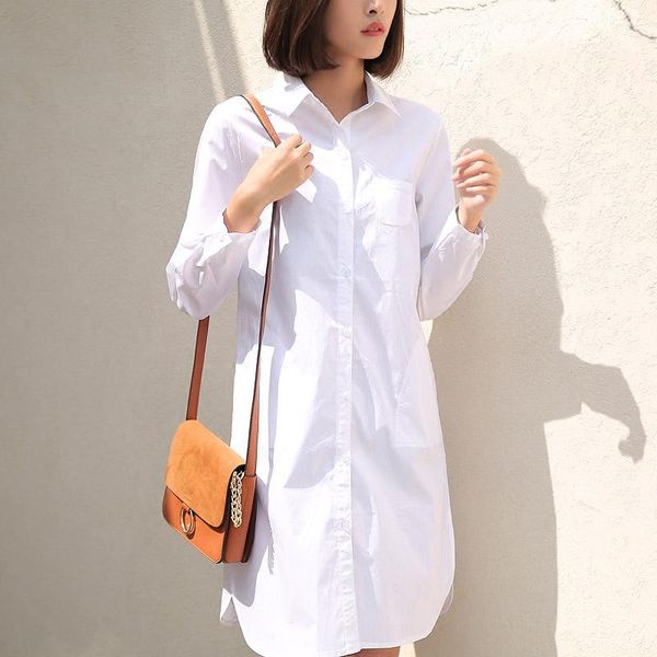 women's blouses & shirts 2 colors s-4xl large size long for women bf boyfriend style brief collar loose fashion casual oversize blouse, White
women's blouses & shirts 2 colors s-4xl large size long for women bf boyfriend style brief collar loose fashion casual oversize blouse, White