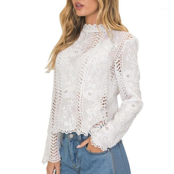 white lace hollow out turtleneck long sleeve women and blouses autumn elegant blouse female solid shirts
white lace hollow out turtleneck long sleeve women and blouses autumn elegant blouse female solid shirts