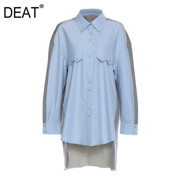 lapel collar long sleeve single breasted fake pockets shirt women color contrast spring and summer gx1117 210421, White
lapel collar long sleeve single breasted fake pockets shirt women color contrast spring and summer gx1117 210421, White
