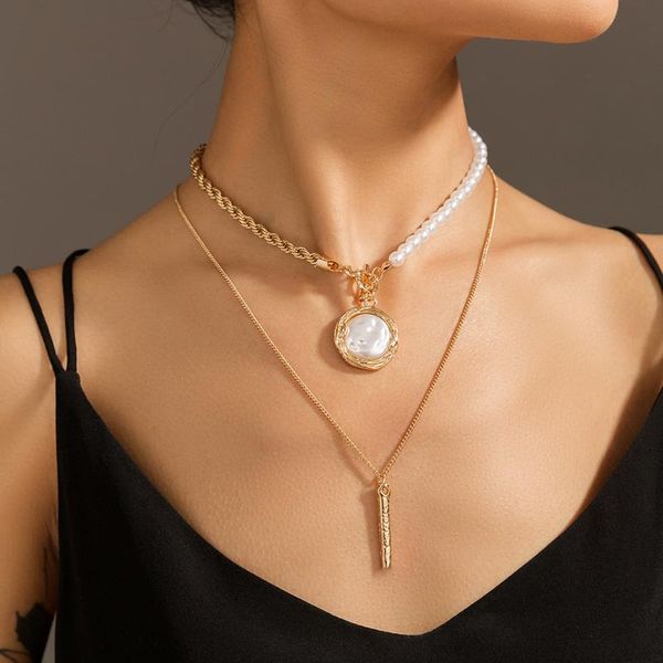 pendant necklaces simple fashion ot buckle splicing multilayer necklace for women round shape pearl clavicle chain girl jewelry, Silver
pendant necklaces simple fashion ot buckle splicing multilayer necklace for women round shape pearl clavicle chain girl jewelry, Silver