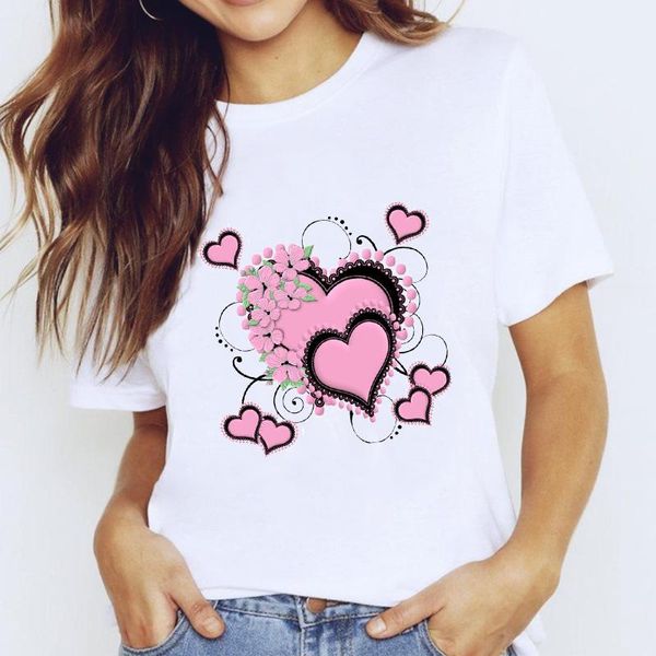 women's t-shirt short sleeve clothing print lady graphic t shirt ladies female tee t-shirts for women love floral pink trend heart, White
women's t-shirt short sleeve clothing print lady graphic t shirt ladies female tee t-shirts for women love floral pink trend heart, White