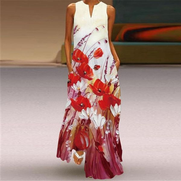 casual dresses fashion style vintage printing sleeveless sundress women 2021 summer v-neck long dress elegant ladies maxi plus size 5xl, Black;gray
casual dresses fashion style vintage printing sleeveless sundress women 2021 summer v-neck long dress elegant ladies maxi plus size 5xl, Black;gray