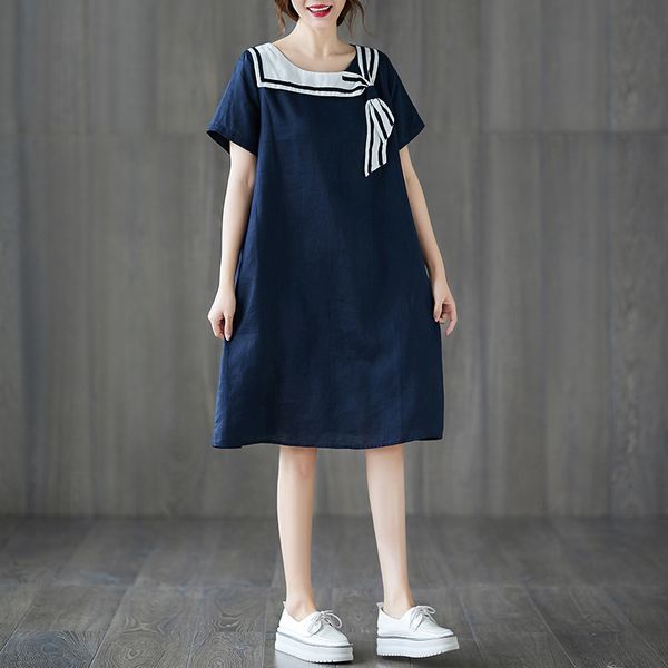 johnature preppy style a-line dresses spring sailor collar o-neck loose patchwork women navy dresses 210521, Black;gray
johnature preppy style a-line dresses spring sailor collar o-neck loose patchwork women navy dresses 210521, Black;gray