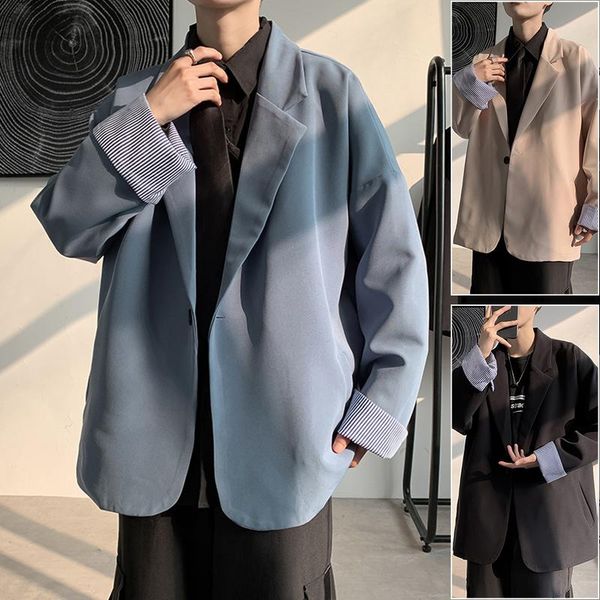 men's suits & blazers spring and autumn men 2021ins trend loose handsome season suit jacket casual small korean version of the style, White;black 
men's suits & blazers spring and autumn men 2021ins trend loose handsome season suit jacket casual small korean version of the style, White;black