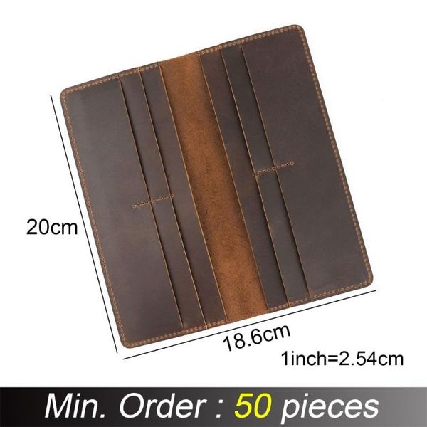 wallets 50 pieces / lot 9.2x20 cm crazy horse leather long genuine bifold men wallet vintage male purse, Red;black
wallets 50 pieces / lot 9.2x20 cm crazy horse leather long genuine bifold men wallet vintage male purse, Red;black