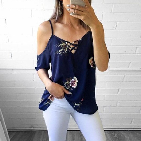 floral print off shoulder chiffon shirt women strap cross hollowed short sleeve summer blouses casual female shirts navy 210507, White
floral print off shoulder chiffon shirt women strap cross hollowed short sleeve summer blouses casual female shirts navy 210507, White