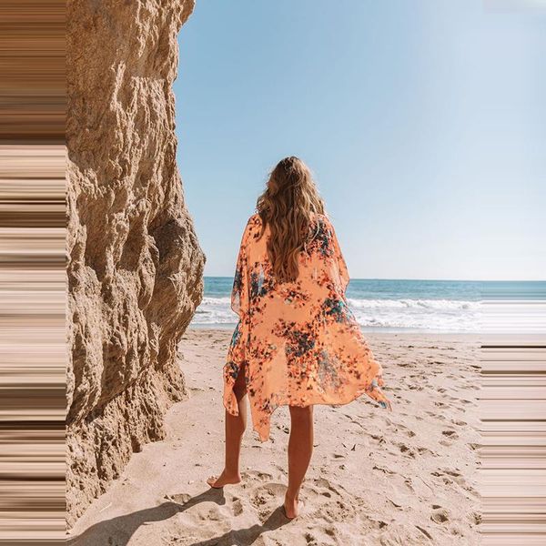 women's swimwear 2021 bohemian print bikini blouse orange chiffon beach summer skirt sunscreen shirt, White;black
women's swimwear 2021 bohemian print bikini blouse orange chiffon beach summer skirt sunscreen shirt, White;black