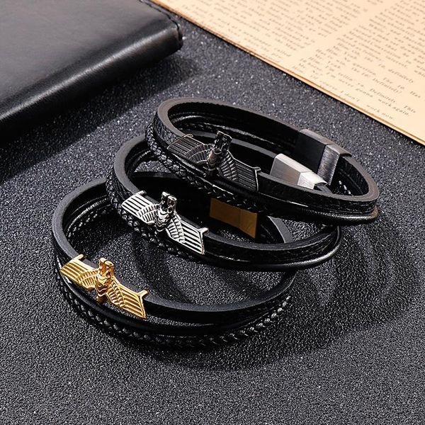 charm bracelets haoyi eagle animal accessories cowhide stainless steel men's bracelet double rope chain, Golden;silver
charm bracelets haoyi eagle animal accessories cowhide stainless steel men's bracelet double rope chain, Golden;silver
