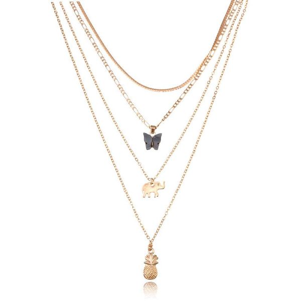 pendant necklaces vintage multilayer choker butterfly elephant pineapple chain necklace for women girl wedding party fashion jewelry gift, Silver
pendant necklaces vintage multilayer choker butterfly elephant pineapple chain necklace for women girl wedding party fashion jewelry gift, Silver