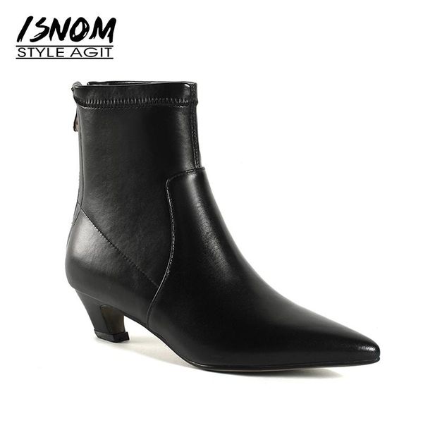 boots isnom 2021 autumn stretch women thick heels boot pointed toe female shoes zipper winter warm genuine leather footwear, Black
boots isnom 2021 autumn stretch women thick heels boot pointed toe female shoes zipper winter warm genuine leather footwear, Black