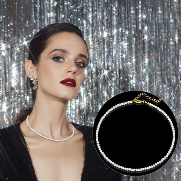 chokers vintage imitation pearl choker chain necklaces collar for women fashion charm accessories gift 2021 french elegant style 21706, Golden;silver
chokers vintage imitation pearl choker chain necklaces collar for women fashion charm accessories gift 2021 french elegant style 21706, Golden;silver