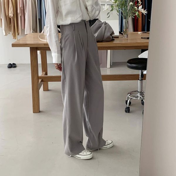 south korea chic temperament joker show thin mop suit pants straight wide vertical wide-legged are long 210429, Blue
south korea chic temperament joker show thin mop suit pants straight wide vertical wide-legged are long 210429, Blue