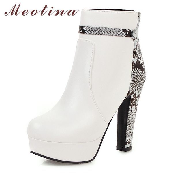 meotina winter ankle boots women snake print platform block heel short boots zip super high heel shoes ladies autumn big size 43 210520, Black
meotina winter ankle boots women snake print platform block heel short boots zip super high heel shoes ladies autumn big size 43 210520, Black