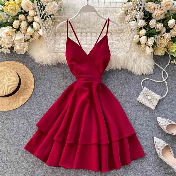 women dress spaghetti strap sleeveless criss cross back backless sash bowtie two-layered a line casual holiday beach 210603, Black;gray
women dress spaghetti strap sleeveless criss cross back backless sash bowtie two-layered a line casual holiday beach 210603, Black;gray