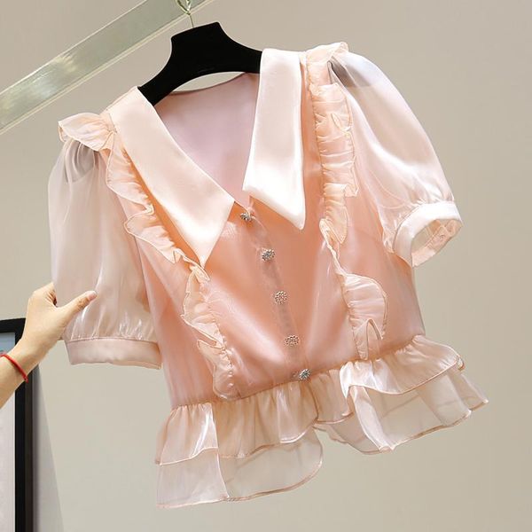 women's blouses & shirts summer blouse women 2021 slimming high waist short chiffon shirt pure color ruffles stitching casual short-sl, White
women's blouses & shirts summer blouse women 2021 slimming high waist short chiffon shirt pure color ruffles stitching casual short-sl, White