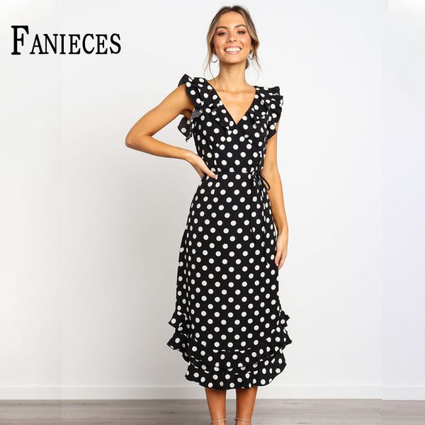 summer dresses woman v-neck lotus leaf polka dot mid-calf dress loose office lady ropa mujer femme de mulher robe sundress 210520, Black;gray
summer dresses woman v-neck lotus leaf polka dot mid-calf dress loose office lady ropa mujer femme de mulher robe sundress 210520, Black;gray