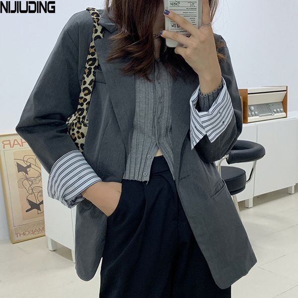 blazer jacket for women's autumn vintage solid notched collar plaid double breasted pockets female suits coat 210514, White;black
blazer jacket for women's autumn vintage solid notched collar plaid double breasted pockets female suits coat 210514, White;black