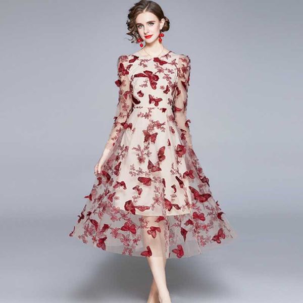 vintage mesh butterfly embroidery dress vestidos women spring elegant o-neck puff sleeve high waist slim 210526, Black;gray
vintage mesh butterfly embroidery dress vestidos women spring elegant o-neck puff sleeve high waist slim 210526, Black;gray