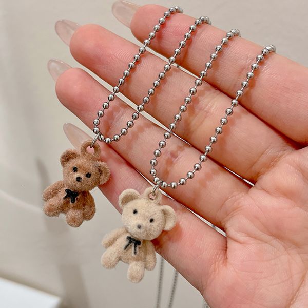 cute flocking bear pendant necklaces women girls lovely bears animal charm sweater chain alloy necklace jewelry gift, Silver
cute flocking bear pendant necklaces women girls lovely bears animal charm sweater chain alloy necklace jewelry gift, Silver