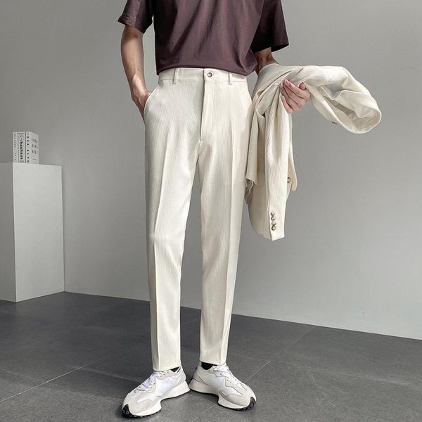 men's pants men slim fit stripe ankle length suit man korean business fashion casual vintage trousers male pant, Black
men's pants men slim fit stripe ankle length suit man korean business fashion casual vintage trousers male pant, Black