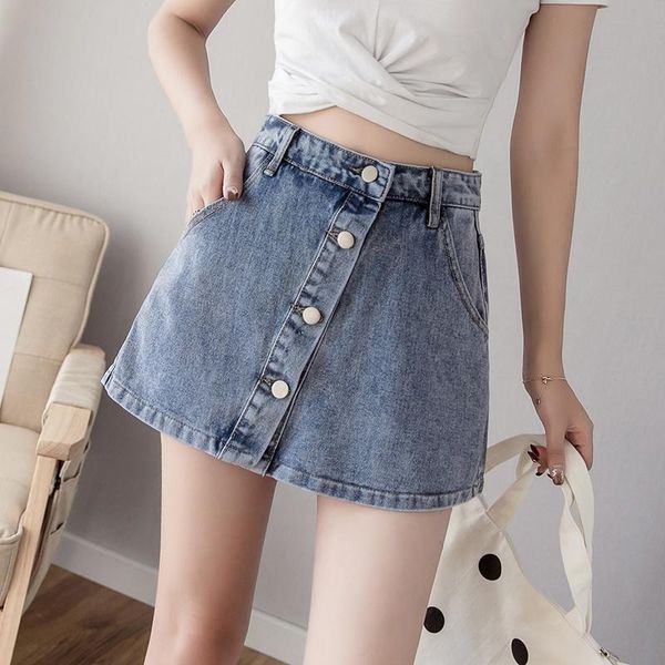women's shorts fake two-piece trouser skirt summer 2021 net red denim, White;black
women's shorts fake two-piece trouser skirt summer 2021 net red denim, White;black
