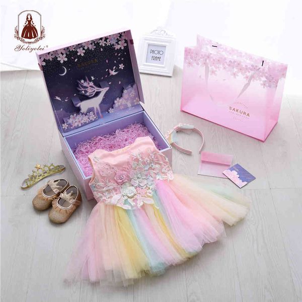 girl's yoliyolei gift box girls set baby girl rainbow embroidered dress princess birthday party dresses for kids casual clothes q1113, Red;yellow
girl's yoliyolei gift box girls set baby girl rainbow embroidered dress princess birthday party dresses for kids casual clothes q1113, Red;yellow