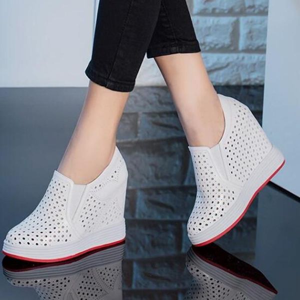 dress shoes genuine leather high heel lady casual wedges women sneakers platform breathable increasing slip on footwear, Black
dress shoes genuine leather high heel lady casual wedges women sneakers platform breathable increasing slip on footwear, Black