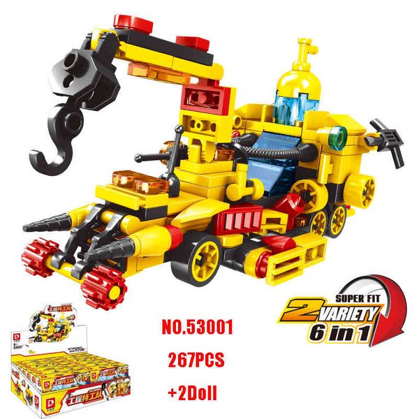 267pcs 6 in 1 creative series technic vehicle building blocks kits bulldozer forklift crane action figure toys for kids q1215
267pcs 6 in 1 creative series technic vehicle building blocks kits bulldozer forklift crane action figure toys for kids q1215