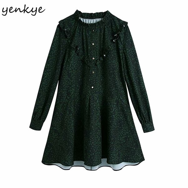 fashion women vintage green floral print mini long sleeve stand collar ruffle a-line casual dress plus size vestidos 210514, Black;gray
fashion women vintage green floral print mini long sleeve stand collar ruffle a-line casual dress plus size vestidos 210514, Black;gray