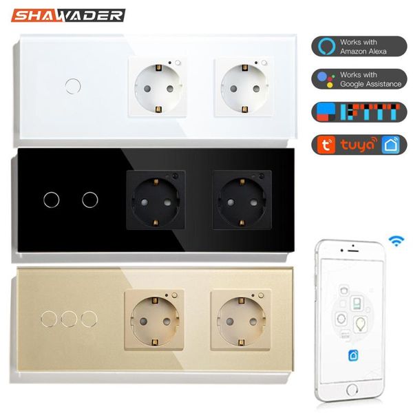 smart home control wifi wall socket eu outlets 1/2/3 gang light touch switch crystal glass panel wireless remote by alexa google tuya
smart home control wifi wall socket eu outlets 1/2/3 gang light touch switch crystal glass panel wireless remote by alexa google tuya