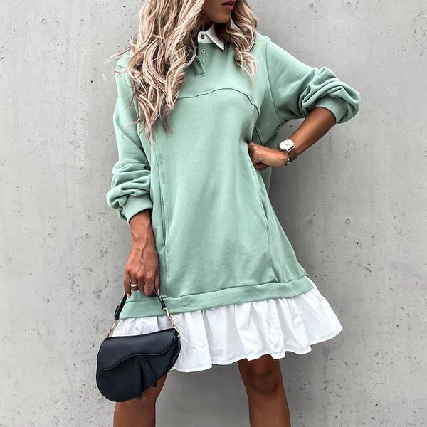 women's hoodies & sweatshirts elegant women patchwork mini dress autumn vintage turn-down collar button dresses ladies long sleeve casu, Black
women's hoodies & sweatshirts elegant women patchwork mini dress autumn vintage turn-down collar button dresses ladies long sleeve casu, Black
