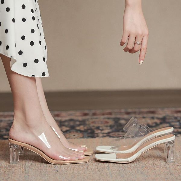 dress shoes women's sandals 2021 summer transparent high-heeled fashion crystal mid-heel and slippers women shoe, Black
dress shoes women's sandals 2021 summer transparent high-heeled fashion crystal mid-heel and slippers women shoe, Black