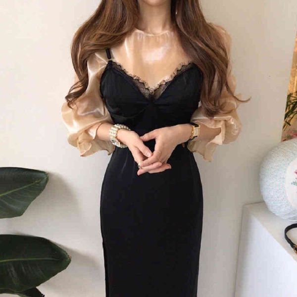 dresses korean style women 2pcs set autumn flare long sleeve chiffon blouse and lace patchwork black party strap dress female new, White
dresses korean style women 2pcs set autumn flare long sleeve chiffon blouse and lace patchwork black party strap dress female new, White