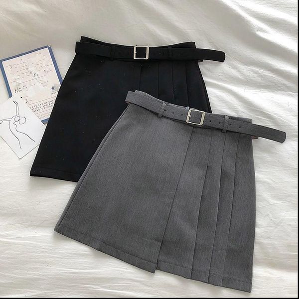 pleated korean empire harajuku solid women skirts mini office cute above knee a line high waist belt, Black
pleated korean empire harajuku solid women skirts mini office cute above knee a line high waist belt, Black
