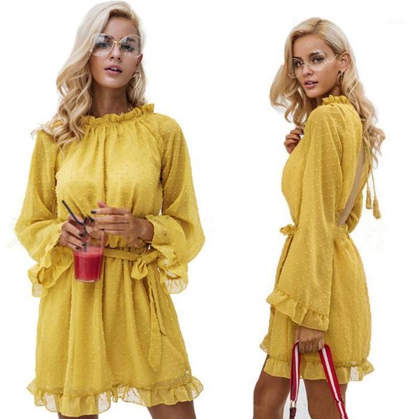 casual dresses women beach fashion o neck dot lace backless hollow out long sleeve mini dress solid color, Black;gray
casual dresses women beach fashion o neck dot lace backless hollow out long sleeve mini dress solid color, Black;gray