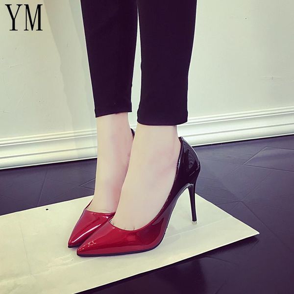 shadow women shoes pointed toe pumps patent leather dress wine red 8cm high heels boat wedding zapatos mujer, Black
shadow women shoes pointed toe pumps patent leather dress wine red 8cm high heels boat wedding zapatos mujer, Black