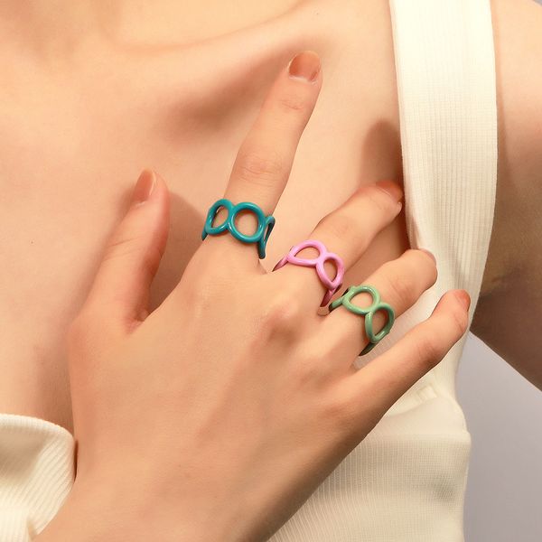 simple dripping oil hand-painted geometric chain open rings for women korean enamel solid color knuckle rings aesthetic jewelry, Silver
simple dripping oil hand-painted geometric chain open rings for women korean enamel solid color knuckle rings aesthetic jewelry, Silver