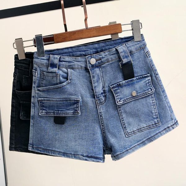 summer slim high waist denim shorts women streetwear stretch short jeans blue black casual pants vintage c6178 women's, White;black
summer slim high waist denim shorts women streetwear stretch short jeans blue black casual pants vintage c6178 women's, White;black